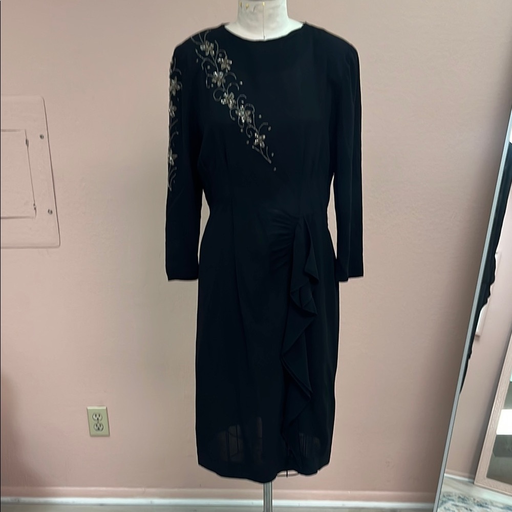 Vintage Black Dress with beaded Embellishments